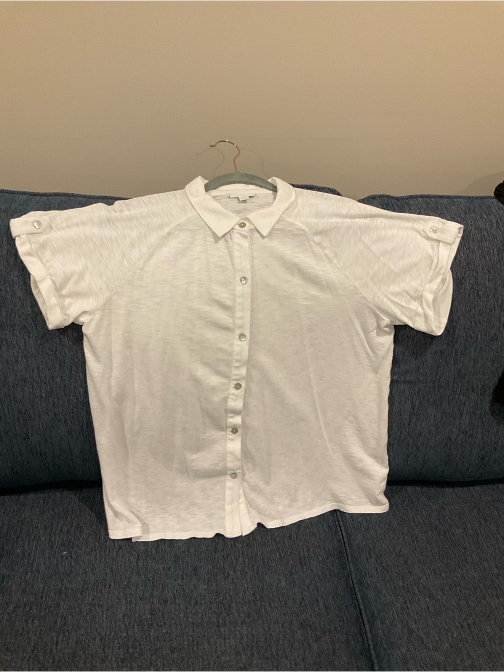J. Jill White Short-Sleeve Button-Down Shirt